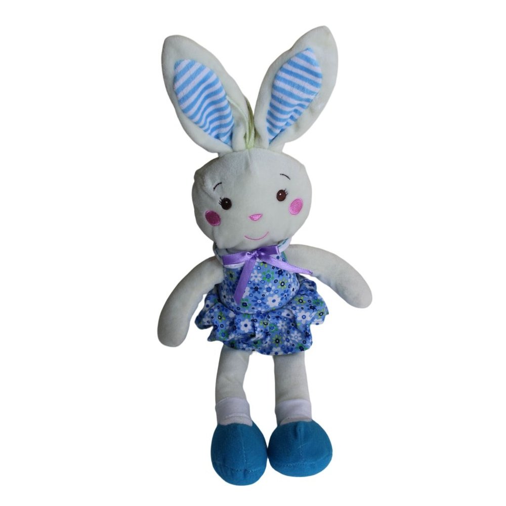 Goffa Girl Bunny Plush Blue Dress Rabbit Stuffed Animal Easter Spring 90990